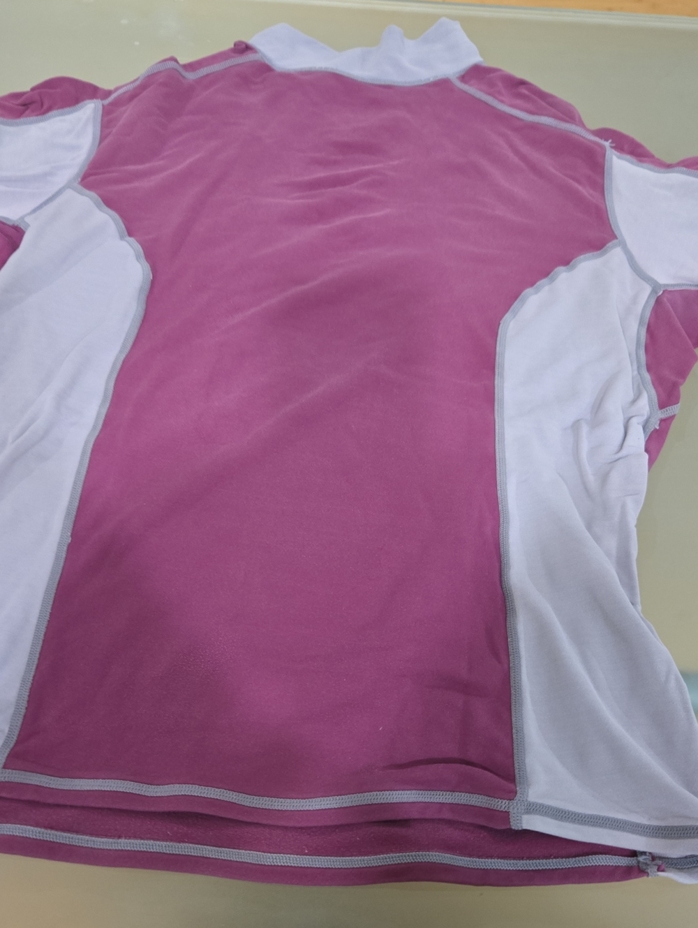 Girls' Short Sleeve Active Tee in Pink and White